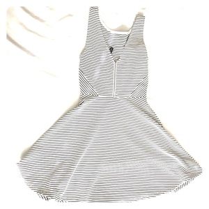 H & M Black and White Skater Dress Size 4